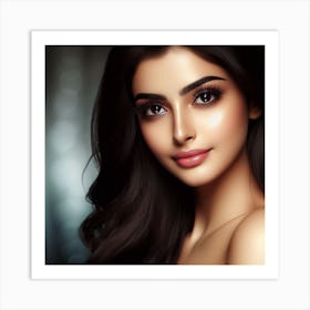 Beautiful Woman With Blue Eyes Art Print