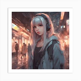 Anime Girl Modern Style 1 Art Print