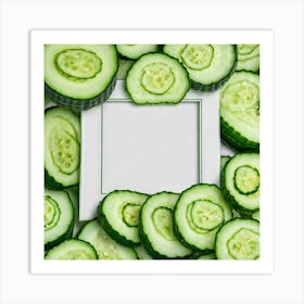 Cucumbers On A White Background Art Print