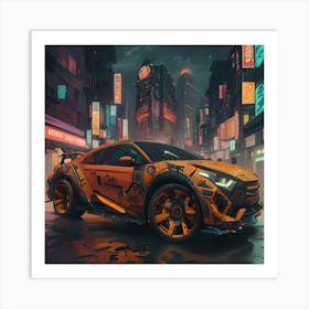 Pumpkin Car (Cyberpunk37) Art Print