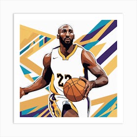 Kobe Bryant Basketball Nba Player Low Poly (4) Art Print