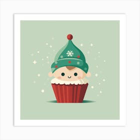 Elf In A Cupcake Art Print