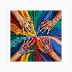 Rainbow Hands Art Print