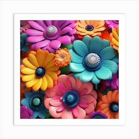 Colorful Flowers 33 Art Print