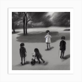 Children In The Park 1 Art Print