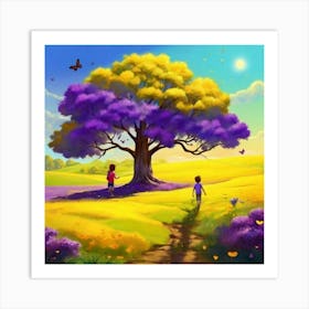 Children Under A Tree Art Print