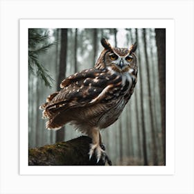 Owl In The Forest 1 Art Print