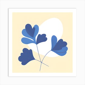 Blue Floral Art Print