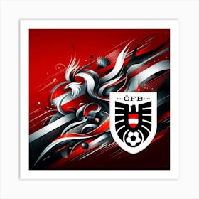 Austria National Football Team Logo Wall Art 1 Art Print