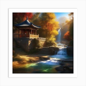 Chinese Waterfall Art Print