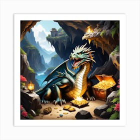 Dragon In The Cave Art Print