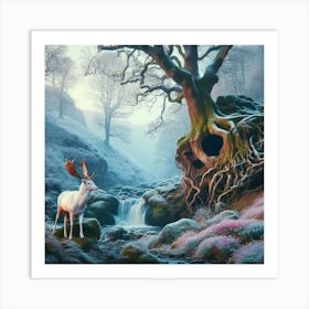 Deer In The Forest 34 Art Print