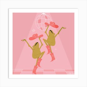 Frogs Dancing beneath a disco ball Art Print