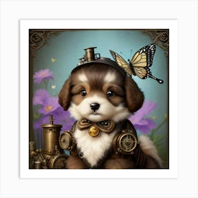 Steampunk Puppy Art Print