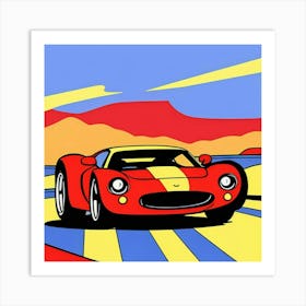 Retro Speed Pop Art Car Illustration Art Print