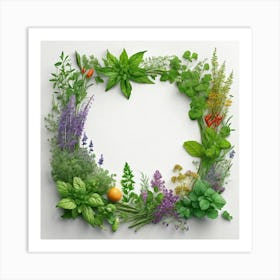 Frame Of Herbs 25 Art Print