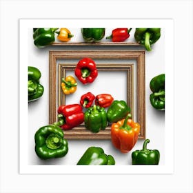 Peppers In A Frame 2 Art Print