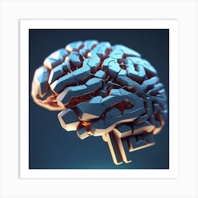 Brain 3d Model Art Print