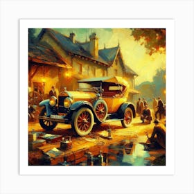 Antique Car Repair Art Print