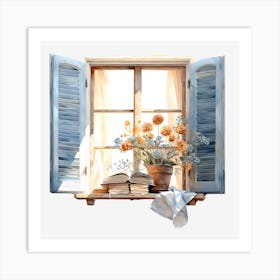 Window With Flowers 1 Art Print