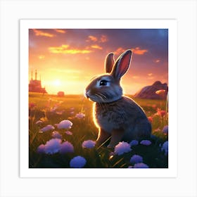 Rabbit In The Meadow Art Print