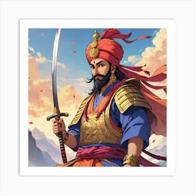 Sikh Warrior as a Samurai Art Print