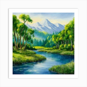 River In The Mountains 1 Art Print