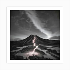 Lightning In Iceland 1 Art Print