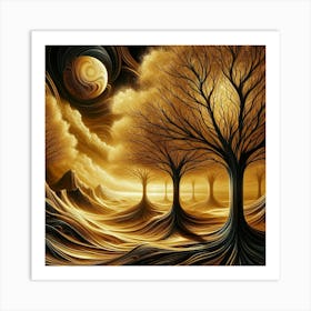 Golden Trees 3 Art Print