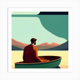 Man In A Boat Art Print