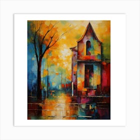 Church In The Rain Art Print