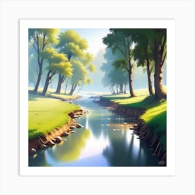 River In The Forest 24 Art Print