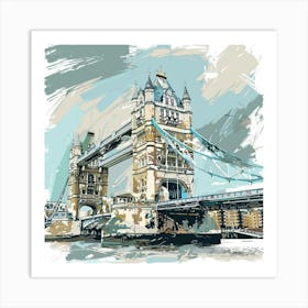 Tower Bridge Oil Painting 2 Art Print