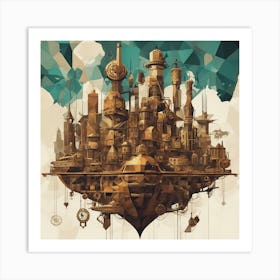 Essence Of Steampunk Cubism Style Art Print