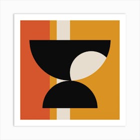 Black And Orange Art Print