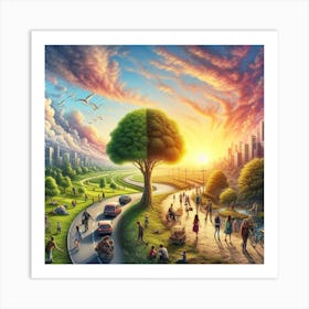 Tree In The City Art Print