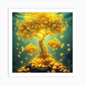 Gold Tree 8 Art Print