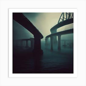 Bridges In The Fog Art Print