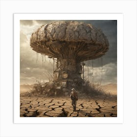 Mushroom In The Desert Art Print