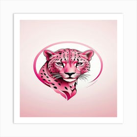 Default Minimalist Full Bodied Pink Cheetah Logo Design 3 Art Print