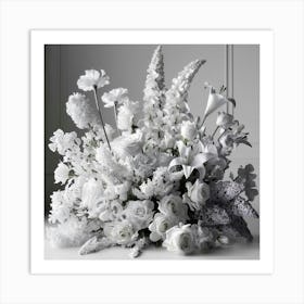 White Floral Arrangement 1 Art Print