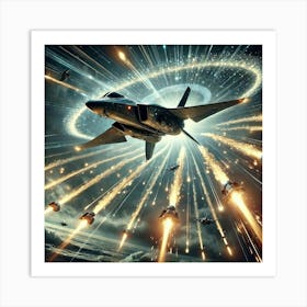 A Sci Fi Depiction Of Flare Barrage Art Print