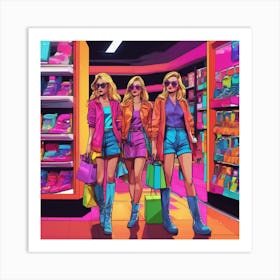 Girls In A Store Art Print