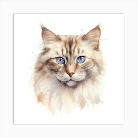 Neva Masquerade Cat Portrait Art Print