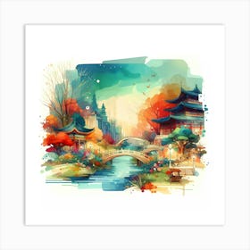 Asian Landscape Painting 52 Art Print