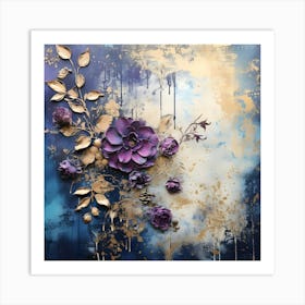 Vintage Moody Flowers 5 Art Print