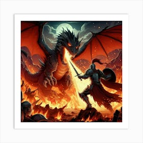 Knights And Dragons 3 Art Print