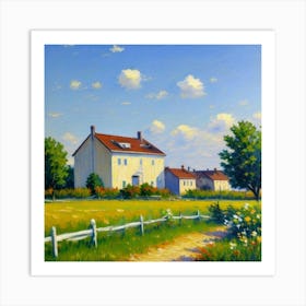 Picturesque Abodes Sky and Scenery in Harmony House In The Countryside Art Print