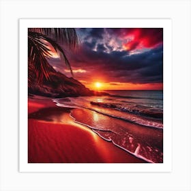 Sunset On The Beach 350 Art Print