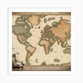 Vintage World Map 4 Art Print